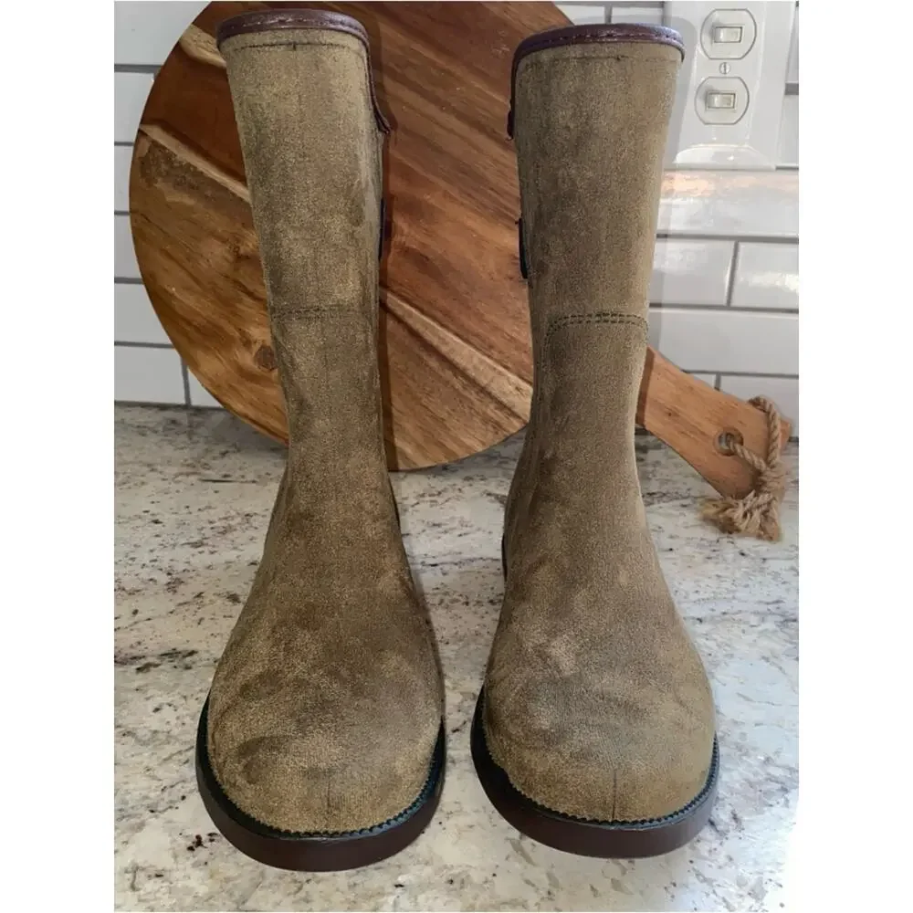 Charleston Shoe Company $160 Legare Rain Boot Olive US 7 EUC